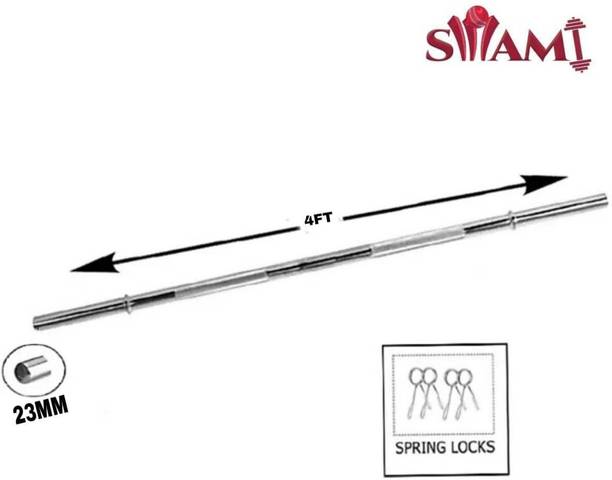 Swa Mi 4ft STRONG & HEAVY DUTY STRAIGHT ROD (23mm) with Rod LOCKS Weight Lifting Bar