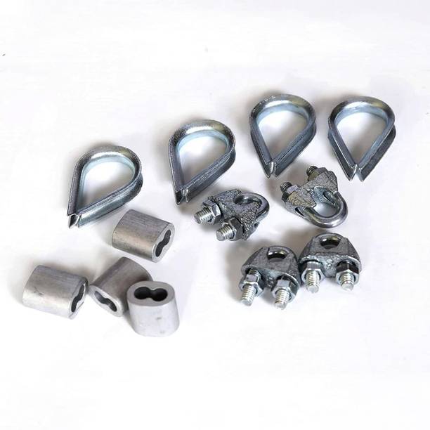GS SPORTS Gym Wire U Lock | Wire Thimble (Eye) Lock | Wire Farul Lock | Combo Pack. Multi-training Bar