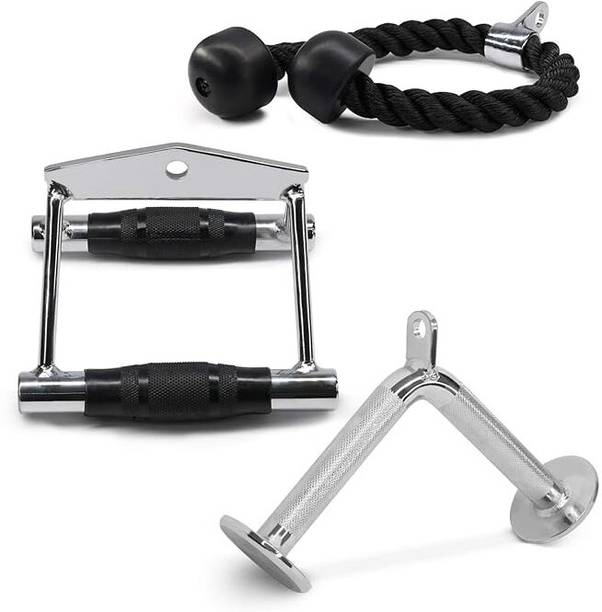 FITRXX Double D Row Handle Cable Attachment – Non Slip Handle & 360° Steel Swivel Chin-up Bar