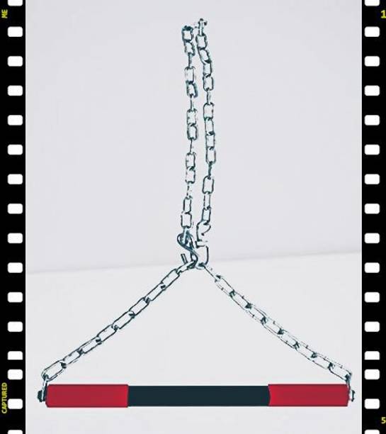 Etahmart Heavy Steel Hanging Rod With Chain, Chin-up Bar for Home & Gym, Unisex Adult 4ft Weight Lifting Bar