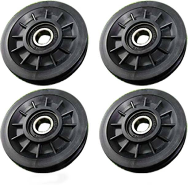 HACKERX ® Machine Pulley Wheel 4 pcs Bearing Black Replace For Gym Machine cable Part Multi-training Bar