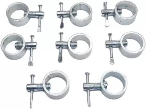 Luxuro Gym Bar Rod Locks Dumbbell Rod Locks (Pack of 8) Silver Weight Lifting Bar