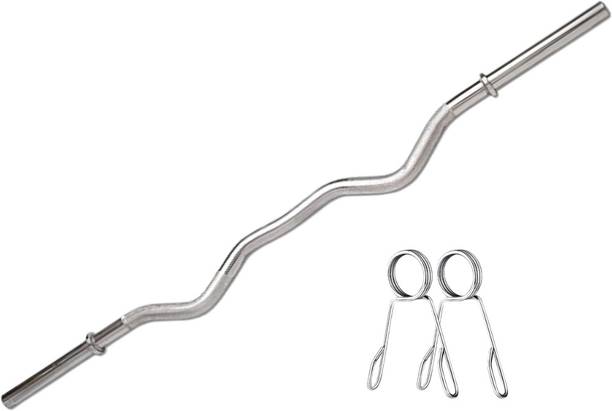 FIRE FITNESS 3 FEET CURL Bicep Rod Solid Iron Gym Rod for Home Gym Weight Lifting Bar