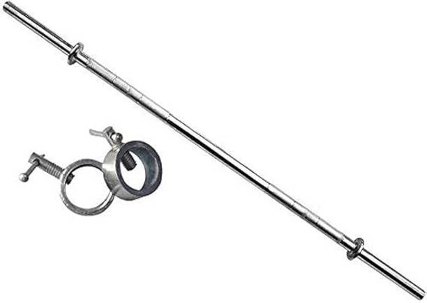 Krishav Trading 19mm 3ft Straight Rod With 2 Round Lock Weight Lifting Bar