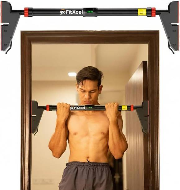 FitXcel Adjustable Doorway Pull-Up Bar 76 – 110 cm Load capacity Heavy-Duty for Home Gym पुश-अप बार