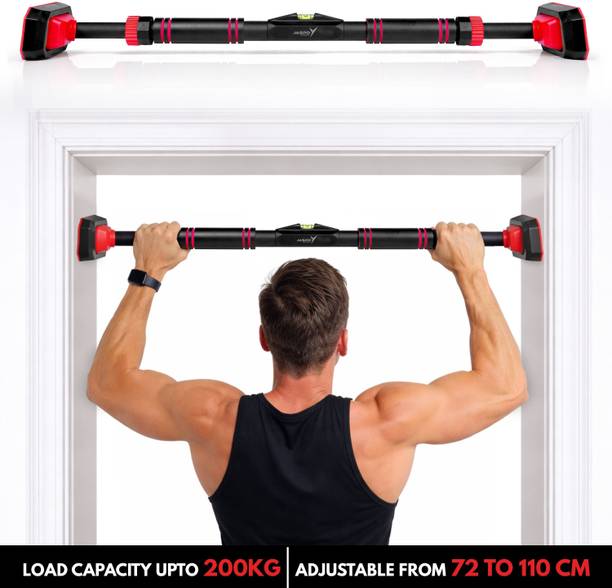 Jaspo Roar Heavy Duty Pull Up Bar for Door Frame | Adjustable & Easy Install | 3.7 Ft. Pull-up Bar