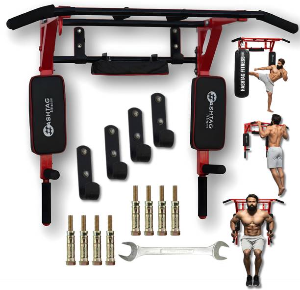 HASHTAG FITNESS Wall mount dip station for home exercise equipment Pull-up Bar