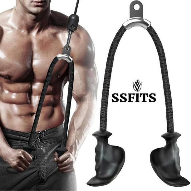 SSFITS Tricep Rope with Ergonomic Handles for ,Cable Attachment Triceps Bar