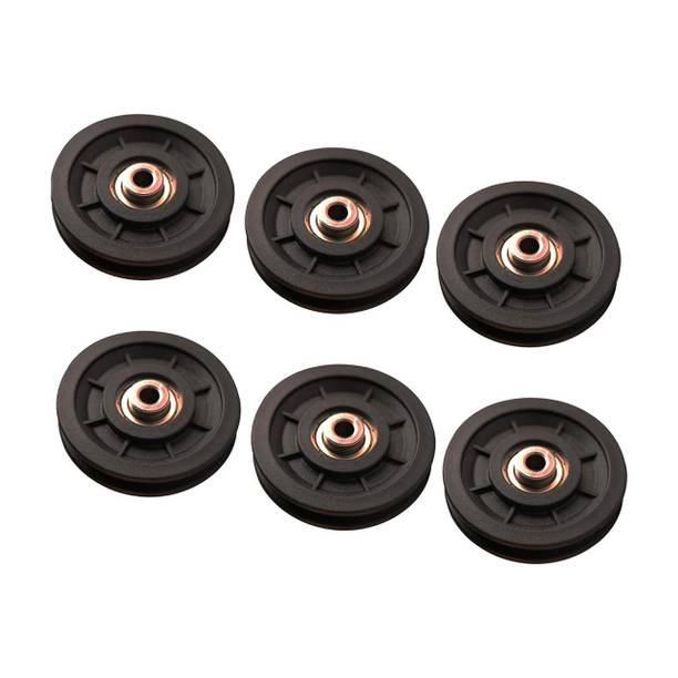 AK Fitness Exercise Machine Gym Pulley 4 Inch with Inbuilt Bush and Bearing Pack of 6 Nylon Multi-training Bar