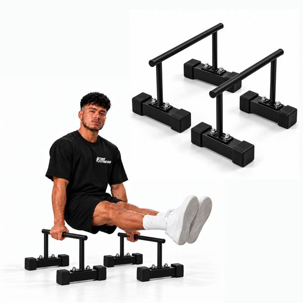 FIRE FITNESS Parallettes for home gym equipment for men Dips Bars Stand, Pull-Ups stand Parallel Bar