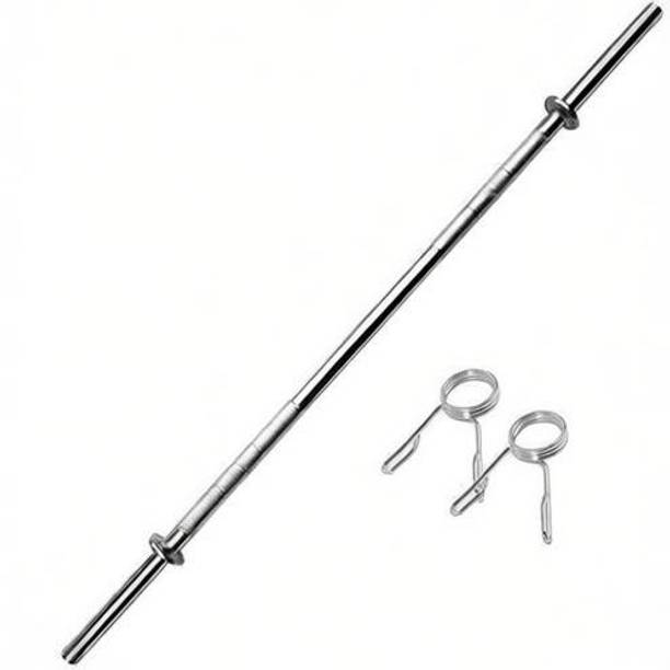 Swa Mi 5 FT Straight Bar (19mm) for Biceps & Bench Press Exercises with 2 Locks Weight Lifting Bar