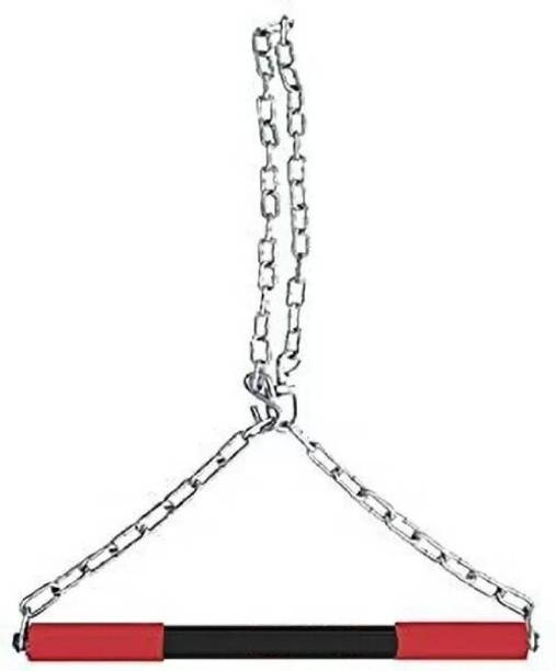 LIVOX 6 feet Chin up Steel Chain Rod,Door Pull up Gym Rod RED Pull-up Bar