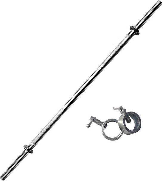 KORBAX Weight Lifting Rod, Fitness Bar, Chrome Steel Gym Rod, 3 Feet Straight Bar 19MM Weight Lifting Bar