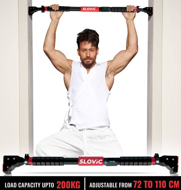 SLOVIC Pull Up Bar Advance Red and Black | Adjustable Home Gym Workout Equipment Pull-up Bar