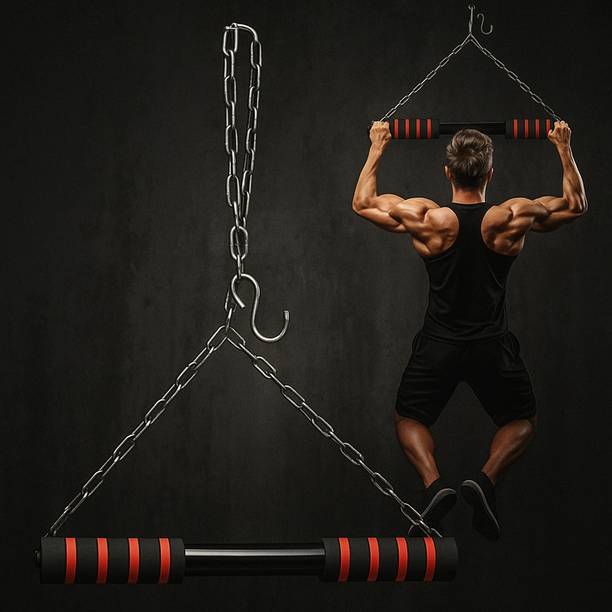 UKARUS Heavy Duty Chin up Rod with Chain for Exercise Height Increasing Equipment Chin-up Bar