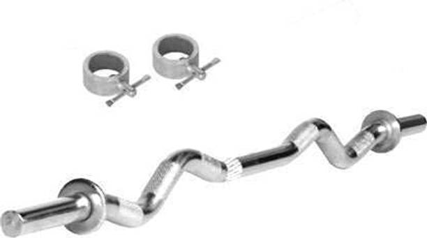 KICKMIX SPORTS 19MM 3ft Curl Rod With 2pc Round Lock For Biceps.Triceps Exercise Multi-training Bar