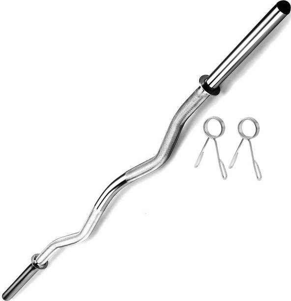 gymfreak 4ft Curl Solid Chrome 28mm Gym Rod_bar Weight Lifting Bar