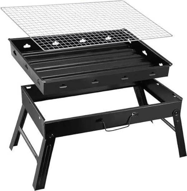 TRIGOP Foldable Barbeque With - 2 Spatula,1 BBQ, 10 Stick & 1 Air Blower Charcoal Grill Charcoal Grill