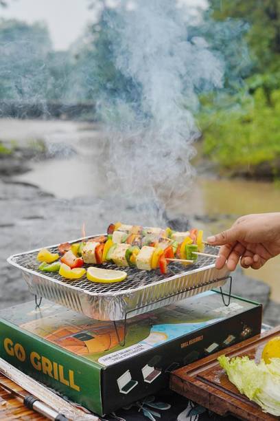 Advent Outdoor Barbeque (BBQ) Grill | Instant Lighting LumpWood Charcoal Included Charcoal Grill