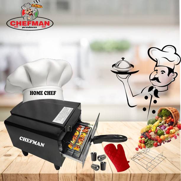 Chefman Mini Pizza Oven Combo (10-inch, 1500W) for Grilling & Baking with Accesso Electric Tandoor