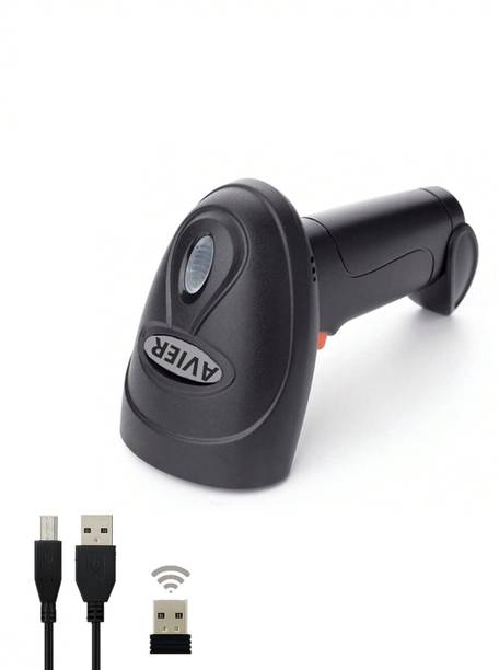 AVIER AV55D Wireless 2.4GHz 2D&1D Barcode Scanner (QR Code & Barcode) Wired & Wireless Connectivity | Induction Scanning with Built-in Illumination Light |Strong ABS 2D Camera Barcode Scanner