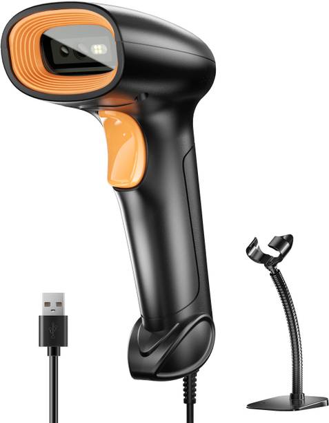 HiRobot HS-22 Wired 2D/1D Barcode Scanner with Stand-Orange Imaging 2D Camera Barcode Scanner