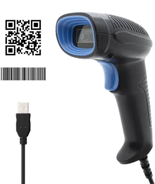 Helett HT410 Barcode Scanner and QR 2D &1D Wired Handheld Indicator with Induction scanning & Suffix Settings 2D Camera Barcode Scanner