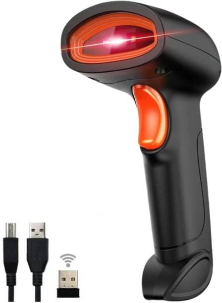 OnlyU HT20 Wireless 2.4GHz 2D & 1D Barcode Scanner (QR Code & Barcode Wired & Wireless Rechargeable Connectivity | Induction Scanning with Built-in Illumination Light 2D Camera Barcode Scanner