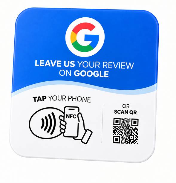 foxgent NFC Google Review Plate 4×4 inch NFC Google Review Plate – Pack of 5 2D Camera Barcode Scanner