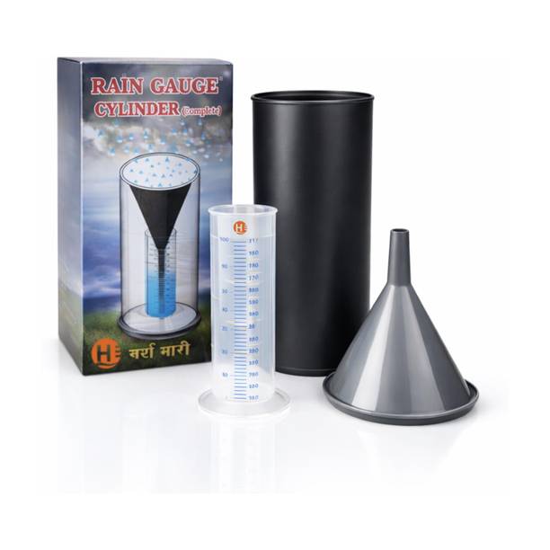 HARRISON Rain Gauge with Measuring Cylinder & Funnel for Weather Study and Garden Use Barometer