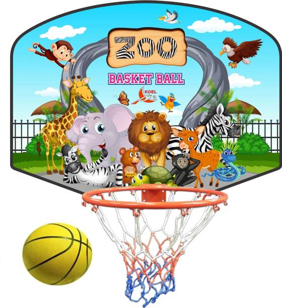 Koel ZOO Printed with Animals Hangable Indoor and Outdoor Kit Basketball Ring