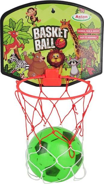 asian Multicolor Portable Basketball Animal Ring | Kids Sports Toy | Fun Game Basketball Ring