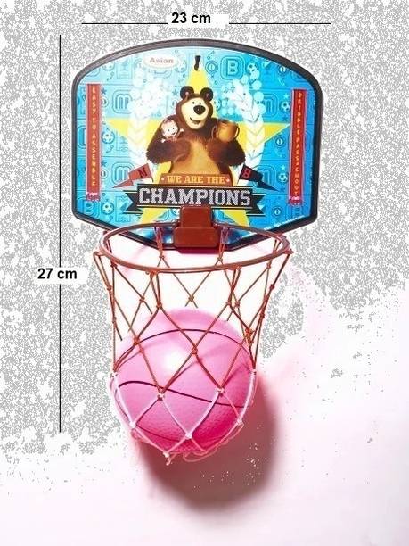 ASIAN Multicolor Basketball Masha and Bear Champions Ring | Kids Sports Toy | Fun Game Basketball Ring