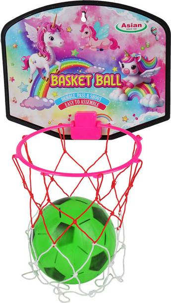 ASIAN Multicolor Portable Basket Ball Unicorn | Kids Sports Toy | Fun Game Basketball Ring