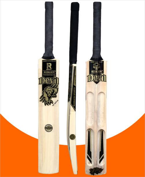 RUDRAYM Devil Kids Populer Willow Scoop Tennis Bat & Cover|Lightweight|Size 4|Boys/Girls Poplar Willow Cricket  Bat For 6 - 7 Yrs