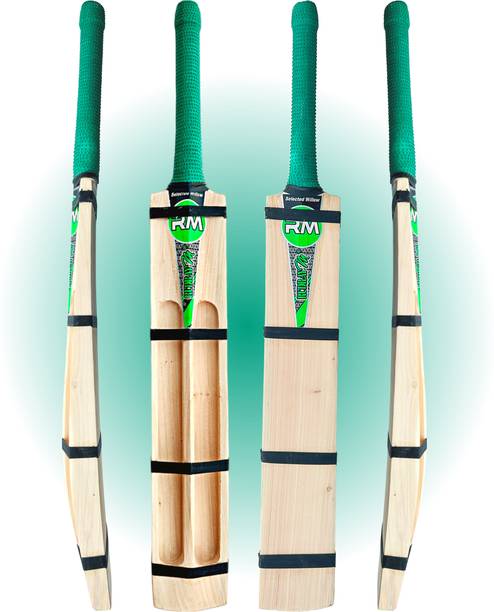 रुद्रय्म Kashmiri Willo Single Blade Half Cane Light Weight Scoop Tennis कश्मीर विलो क्रिकेट  बैट फॉर 15+ Yrs