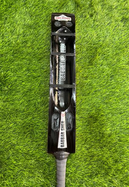 pitchvision Black Yellow Babbar sher Kashmir Willow Cricket  Bat For 15+ Yrs