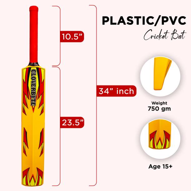 CLOVERBYTE Blast Yellow Full Bat No. 9 for Tennis Ball & Wind Ball PVC/Plastic Cricket  Bat For 15+ Yrs