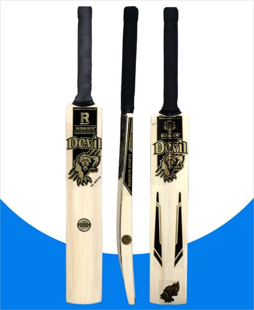 RUDRAYM RM Bat Devil Size 5 Lightweight Popular Tennis Bat & Cover for Kids Boys/Girls Poplar Willow Cricket  Bat For 11 - 13 Yrs
