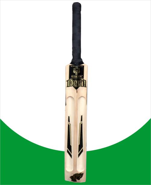 RUDRAYM Devil Wood Popular Willow Tennis Bat & Cover Lightweight SH 33" Full Size | Mens Poplar Willow Cricket  Bat For 15+ Yrs