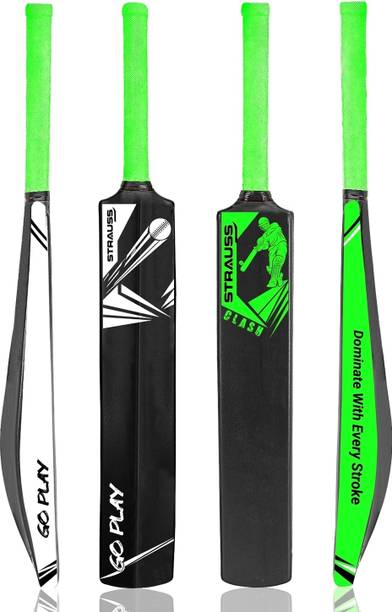 Strauss Clash , Size SH / Full Size (34 X 4.5 inch) For All Age Groups (Green) PVC/Plastic Cricket  Bat For 15+ Yrs