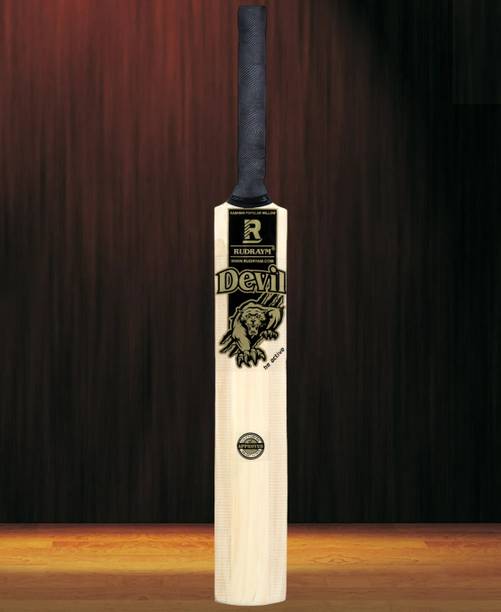RUDRAYM Devil Kids Populer Willow Scoop Tennis Bat & Cover|Lightweight|Size 6|Boys/Girls Poplar Willow Cricket  Bat For 11 - 13 Yrs