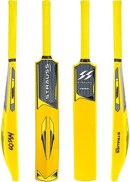 स्ट्रॉस Rebel , Size SH / Full Size (34 X 4.5 inch) For All Age Groups (Yellow) PVC/ प्लास्टिक क्रिकेट  बैट फॉर 15+ Yrs