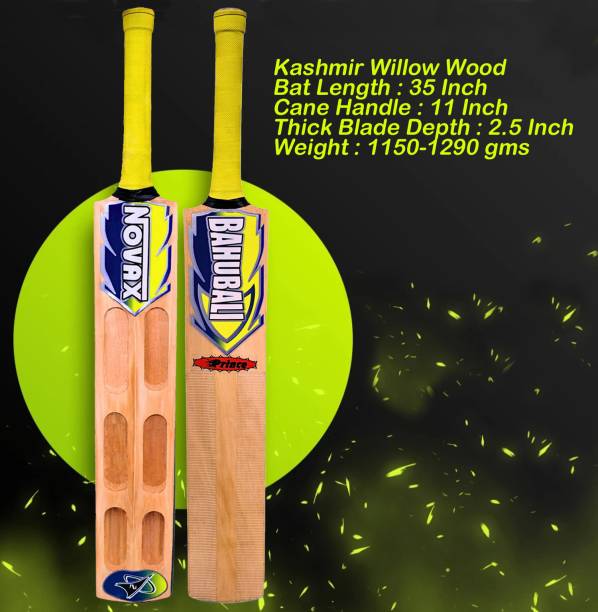 Optimus Novax® Bahubali Kashmir Willow Full Size Cricket Bat For Tennis Ball-Scoop 667C Kashmir Willow Cricket  Bat