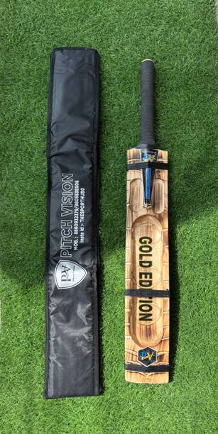 पिचविज़न Gold edition light weight hard tennis bat कश्मीर विलो क्रिकेट  बैट फॉर 15+ Yrs
