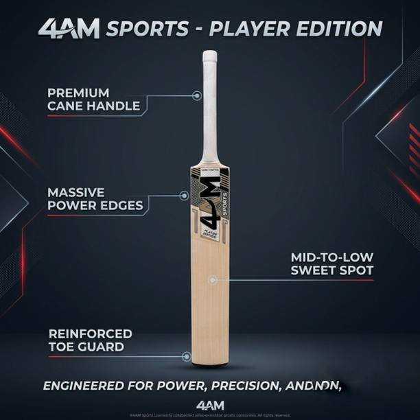 4am sports MID LOW RANGE BAT_C149 Poplar Willow Cricket  Bat For 11 - 13 Yrs