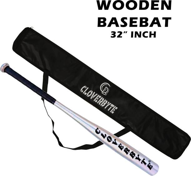 CLOVERBYTE Wooden BaseBat Combo With Cover Heavy Duty for Self Defence With Basebat Cover Willow Baseball  Bat For 15+ Yrs