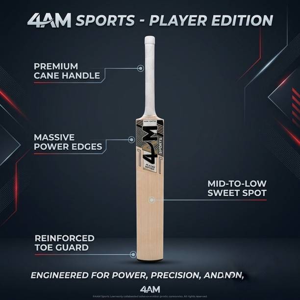 4am sports MID LOW RANGE BAT_A147 Poplar Willow Cricket  Bat For 11 - 13 Yrs