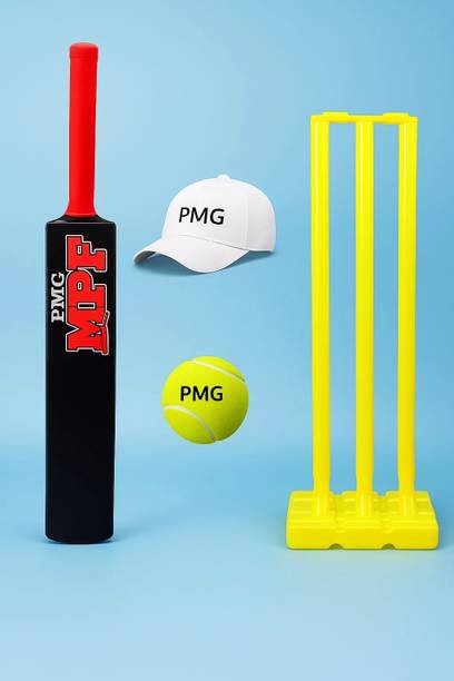 PMG Cricket Bat for Kids 14+ Years – Plastic Bat, Wickets, Ball & Cap PVC/Plastic Cricket Bat For 15+ Yrs