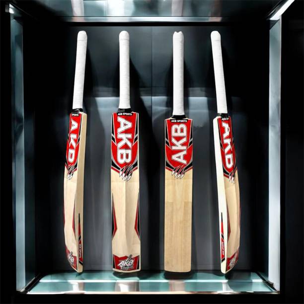 akbsports Red Titan Poplar Willow Cricket  Bat For 12 - 14 Yrs